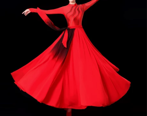 大摆裙 长裙大摆裙开场舞女古典舞飘逸演出服...