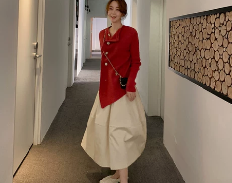 Tongse 复古气质蓬蓬裙A字大摆裙伞裙...