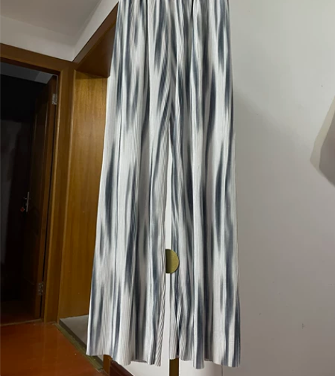 扎染阔腿裤女高腰垂坠感拖地裤 裤长102c...