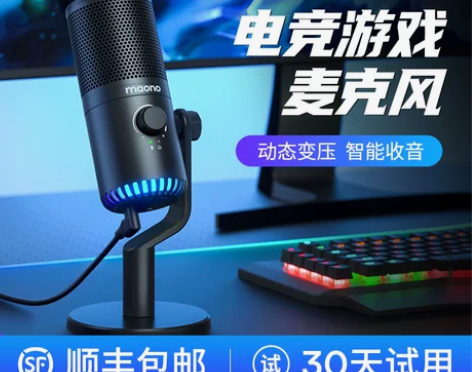 闪克DM30电脑游戏麦克风电竞专用台式主播...