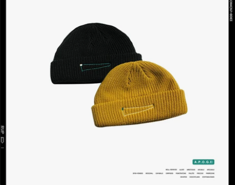 APOGE3 AW18复古毛线帽刺绣瓜皮帽...