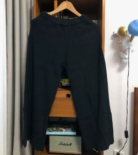 LOOWO商场购入 针织毛线裤 针织阔腿裤...