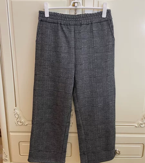 女士秋冬专柜正品腰部亮片厚直筒长裤哈伦裤刺...