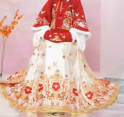 【虎戏金鳞】原创汉服女拜年服装明制加厚马面...