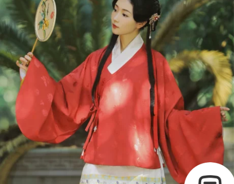 兰若庭 汉服 如意松鼠 明制暗纹交领袄 s...
