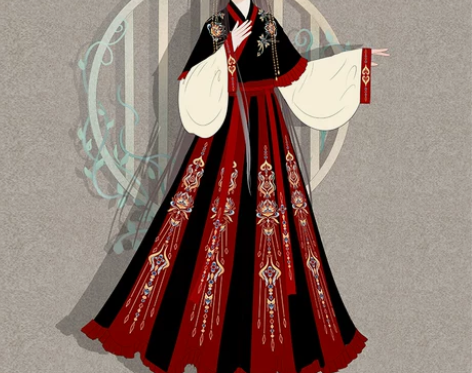 艺缕原创芙蕖汉服女秋冬襦裙重工刺绣齐腰破裙...