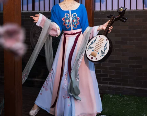 柒邑双鱼衍原创正品坦领汉服女三件套齐腰襦裙...