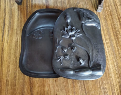文房四宝大中盖荷花砚正宗山西澄泥砚带盖仿古...