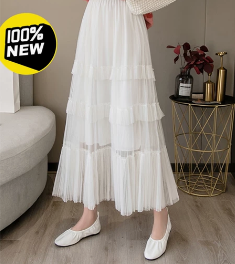 全新均码白纱裙蛋糕裙半身裙 上身效果绝 有...