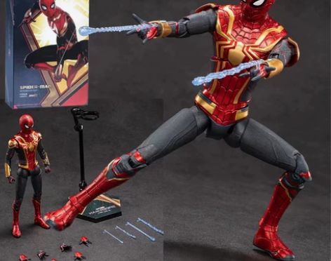 中动红金蜘蛛侠手办模型新款漫威正版玩具现货...