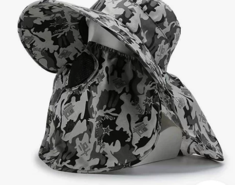 迷彩防晒帽男士春夏季钓鱼遮阳帽户外徒步登山...