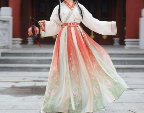 鸿御阁原创魏晋制汉服女中国风绣花交领齐腰襦...