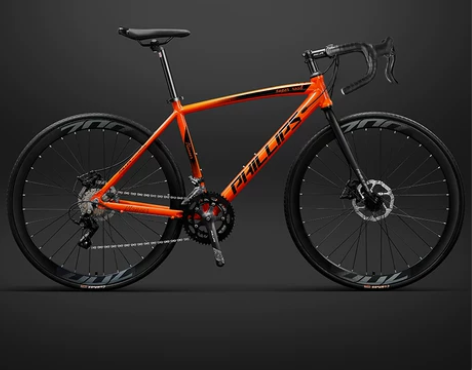 菲利普铝合金公路车自行车弯把手变油碟刹变速...