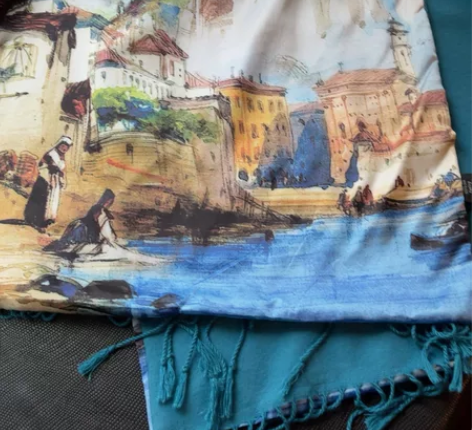 羊毛丝双面围巾长带穗180CM宽50CM ...