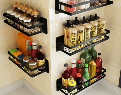 俞唐不锈钢厨房置物架调料调味多功能壁挂式免...