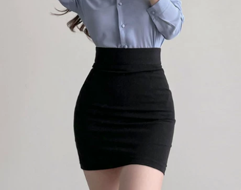 一步裙 短裙一步裙黑色职业装包臀子2022...