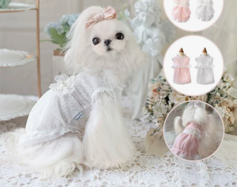 淘淘花瓣春夏新品薄款蕾丝背心花苞裙小马衣服...