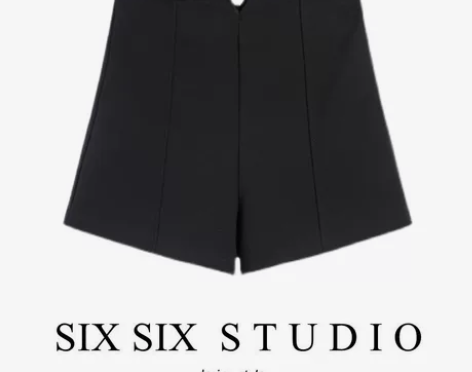 胖版小野马 腿精制造者 黑色短裤女夏高腰休...