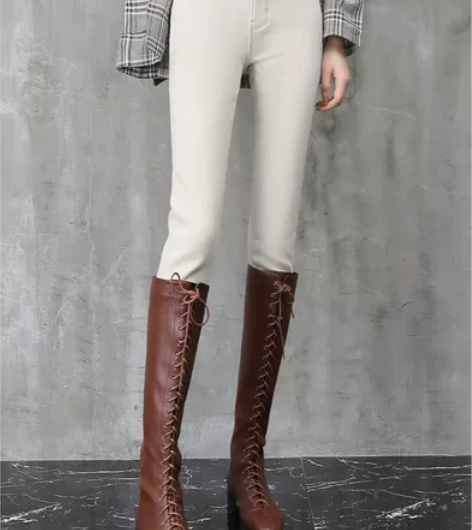 唯品会118元买的弗迪菲加绒修身微弹裤,天...