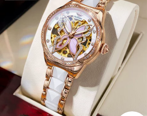 瑞士欧品客名牌手表女全自动机械表防水潮流时...