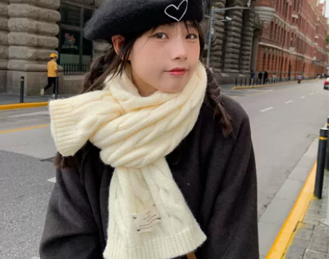 陈奶奶的Hatshop 麻花围巾女秋冬 江...