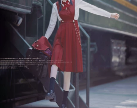 学院风裙 学院风连衣裙樱岛依正版日系护奶裙...