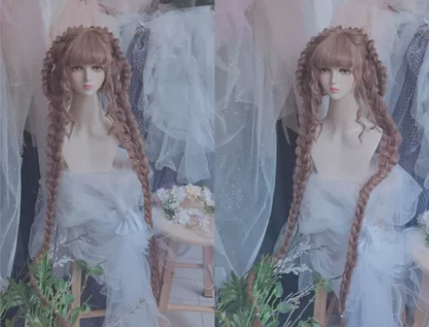 【预售】长发低双马尾 长发公主 lo编发 ...