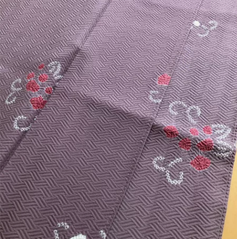 kiya喜屋葡萄紫绞染叶片小纹和服 材质：...