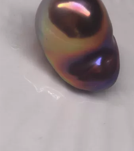 ［裸珠]炫彩妖紫淡水珍珠巴洛克大巴阿飘吊坠...