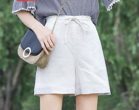 【折扣价】亚麻短裤女夏季2019新款棉麻裤...