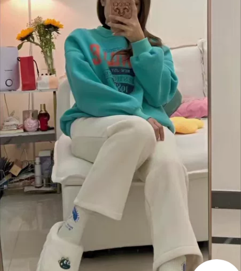 秋冬款雪尼尔阔腿裤冬季防寒保暖拖地裤宽松显...