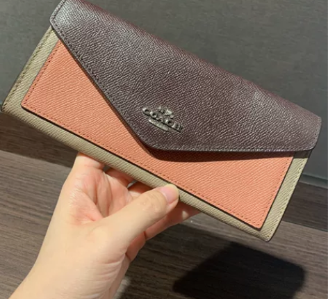 COACH/蔻驰专柜款女士长款信封钱包旧物...
