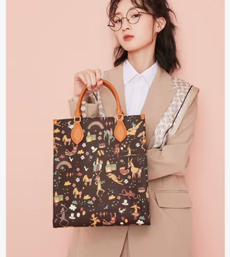 bromen bags/不莱玫 棕色花...