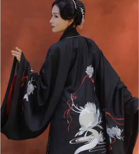 兰若庭汉服  明制乘黄披风  黑色 S码 ...