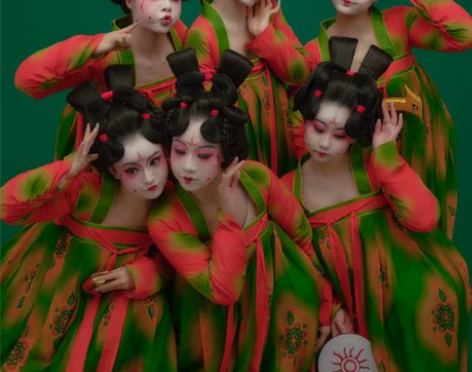 唐宫夜宴表演服齐胸襦裙汉服改良仙女裙两片