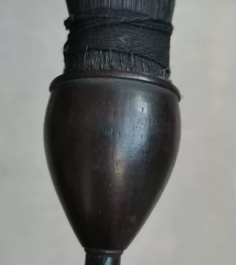 清代大地主家收获紫檀毛笔一个，喜欢书法的朋...