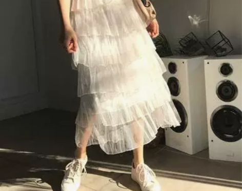 现货2018夏韩国正品女装 甜美公主风网纱...