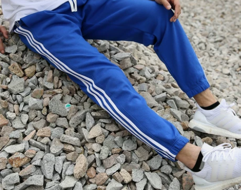 三条扛运动裤男束脚裤卫裤子三道杠秋冬款三条...