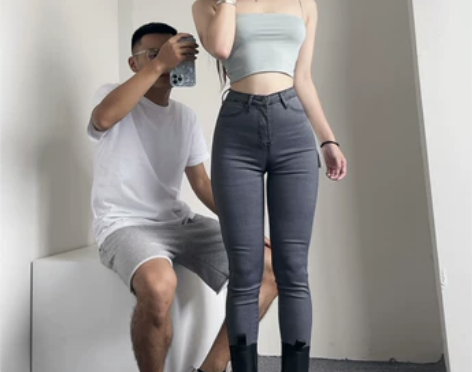 贼显瘦 我家卖4000条的升级版烟灰色高弹...