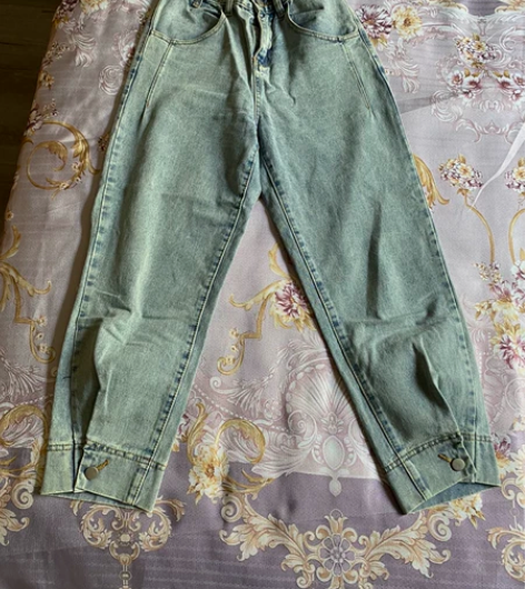 老爹裤牛仔裤小码 做旧的老爹裤，裤长91....