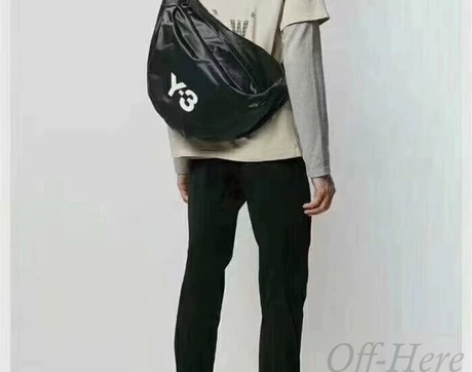 Y-3暗黑系列多功能包 斜挎饺子包大容量时...