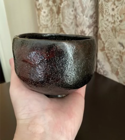日本乐烧 黑乐茶碗,宗家物 抹茶碗,千家十...