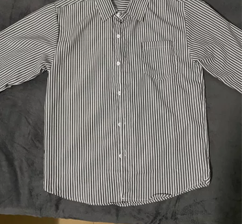 黑白条纹衬衫男长袖韩版潮流帅气季港风ins...