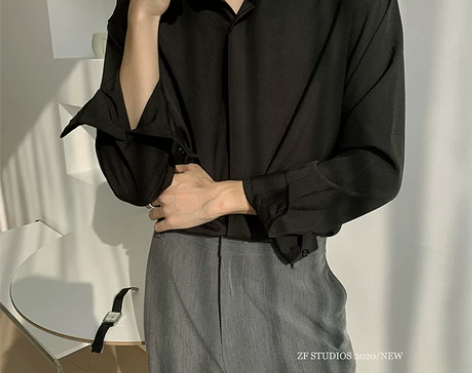 高级感免烫内搭白冰丝衬衫男士长袖正装衬衣韩...