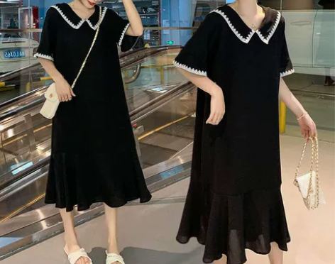 连衣裙夏季2020新款大码女装胖mm短袖显...