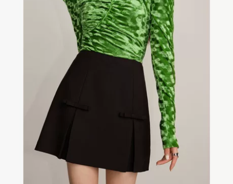 2022秋冬高腰百搭蝴蝶结a字裙半裙短裙 ...