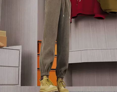 加绒休闲裤女2022秋冬季新款显瘦加厚束