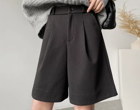 ?西装短裤女秋冬季2021年新款高腰a字外...