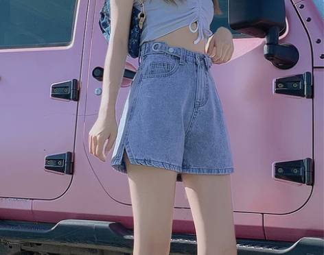 【狂暑季价】高腰牛仔短裤女2022年夏季薄...
