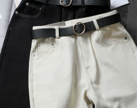 飘叙 白色牛仔裤 图2.3本人实拍 很百搭...